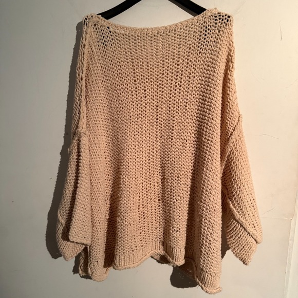 Free People Medium Fisherman Oversized Sweater Boho Chunky Minimalist Soft Girl - Picture 7 of 7